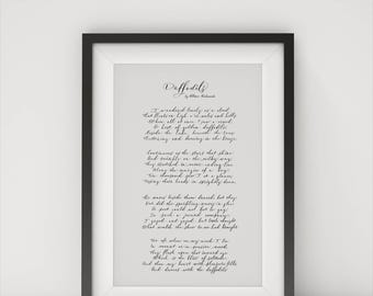 ウィリアム・ワーズワース作「水仙」 - デジタル印刷可能な詩 - Etsy 日本