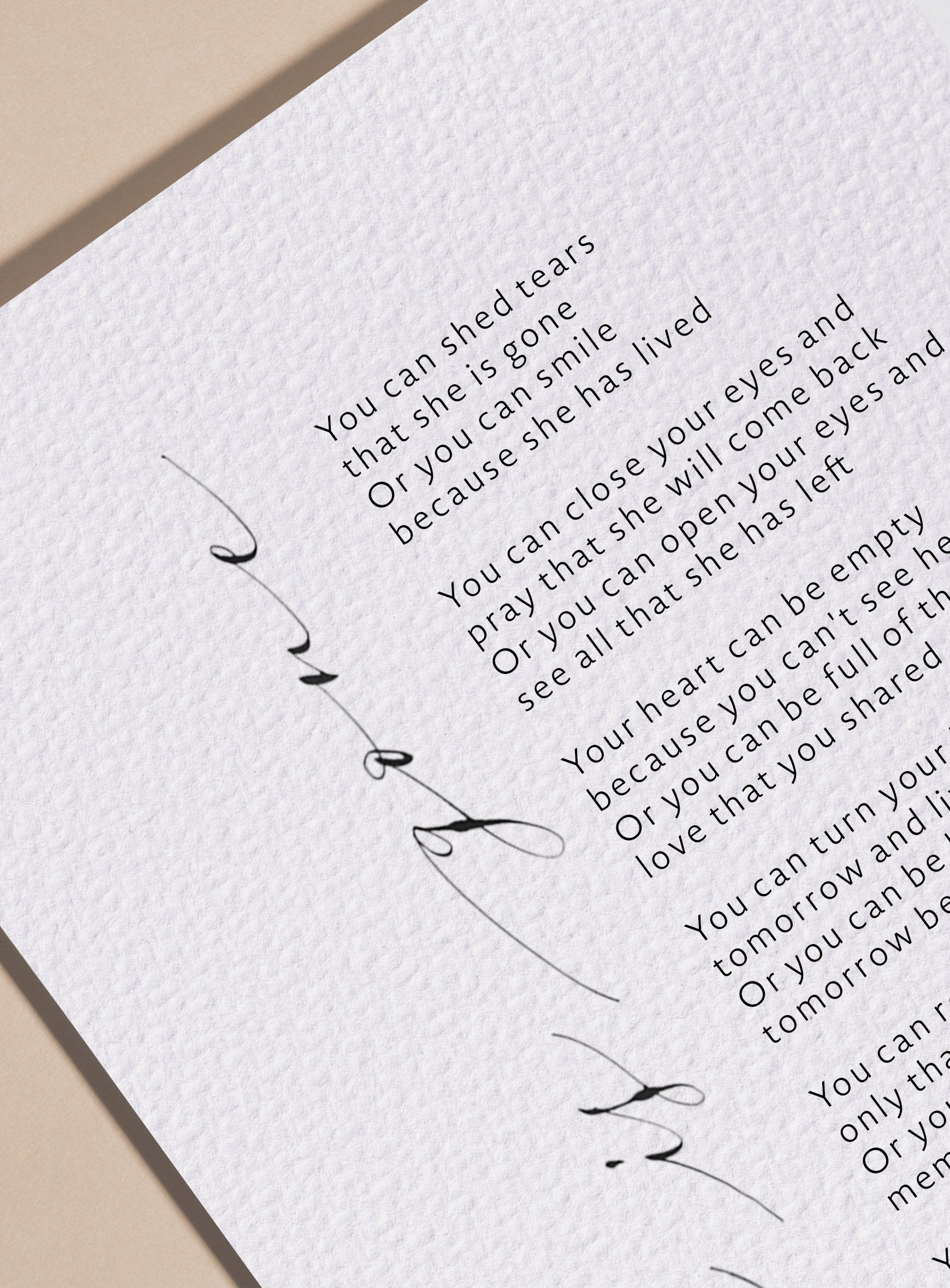 She is Gone Funeral Reading Printable Poem Bereavement Gift Memorial Poems Remembrance Framed