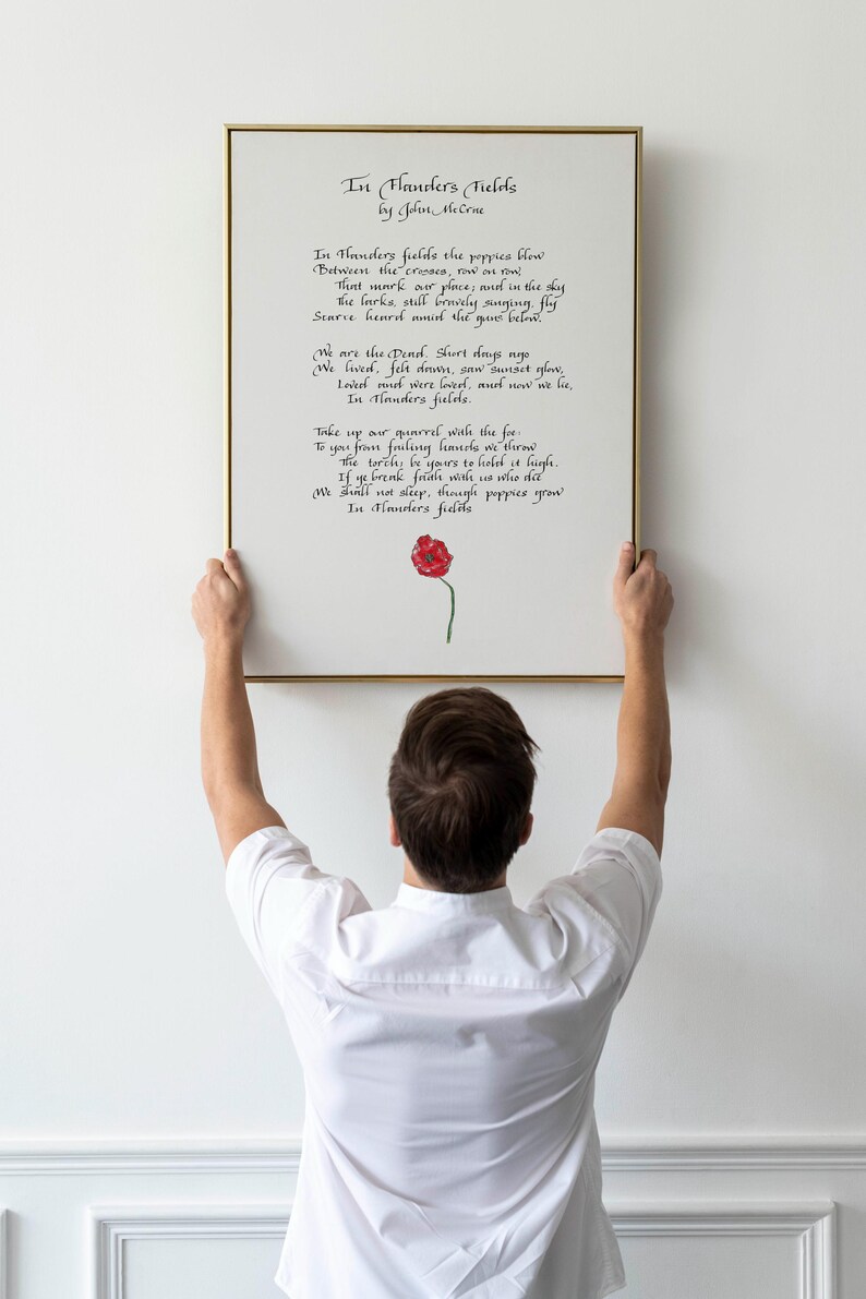 In Flanders Fields Poem Digital Print Poster John Mccrae Art Printable