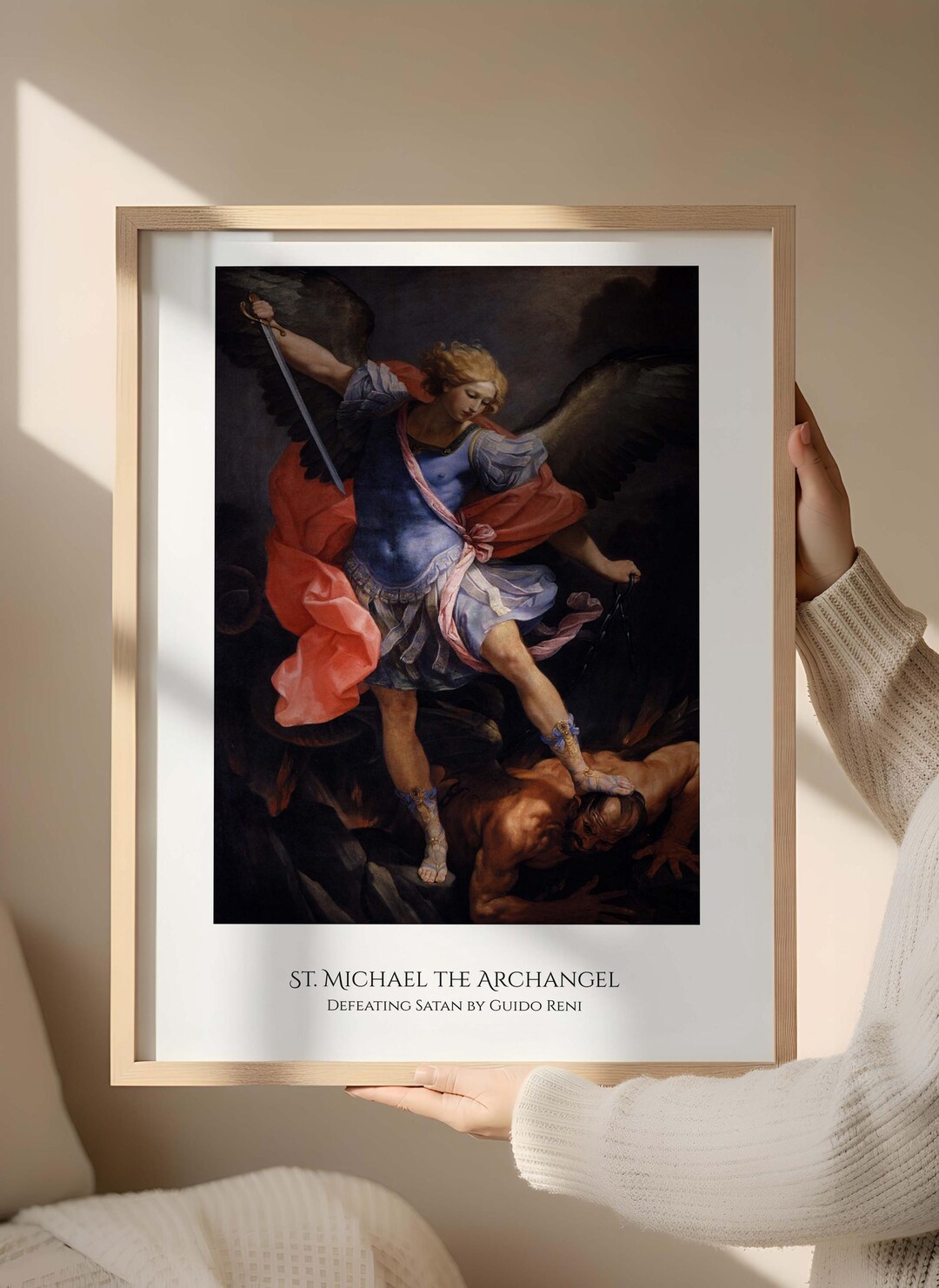 St Michael the Archangel Art Print, Catholic Wall Art, Christian Decor ...