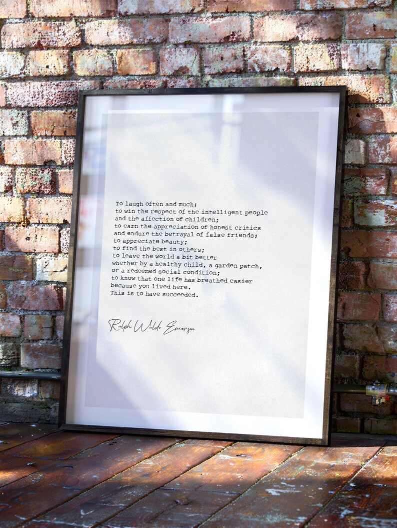 To Laugh Often and Much Quote Print, Ralph Waldo Emerson Wall Art ...