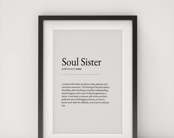 Best Friend Definition Digital Print  Soul Sister Poster  Thoughtful Gift for Sisters