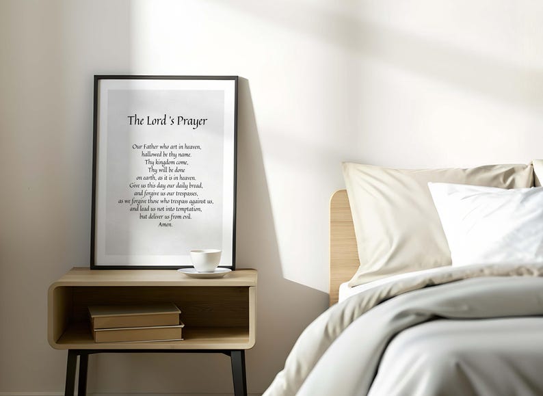 The Lord’s Prayer Wall Art Print, Christian Scripture Poster, Religious ...