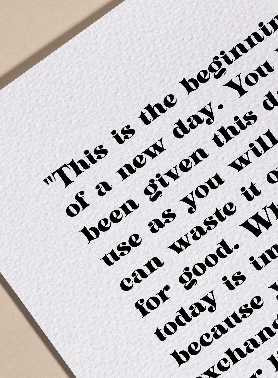 The Beginning of a New Day Printable Quotes, Inspirational Downloadable