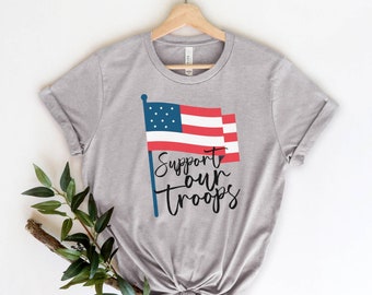 Support Our Troops Shirt: American Flag Military Gift