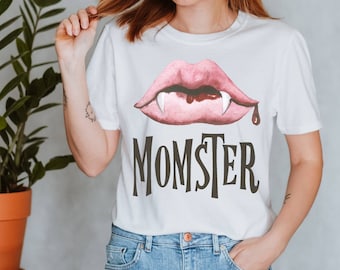Momster Halloween Shirt: Funny Spooky Vampire Mom T-Shirt