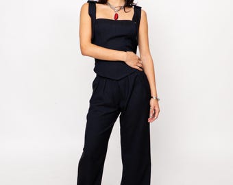 Pleated Checked %100 Wool Trousers