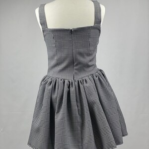 Sleeveless Belted Houndstooth Sheath Mini Dress