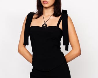 Structured Bengaline Bustier Top