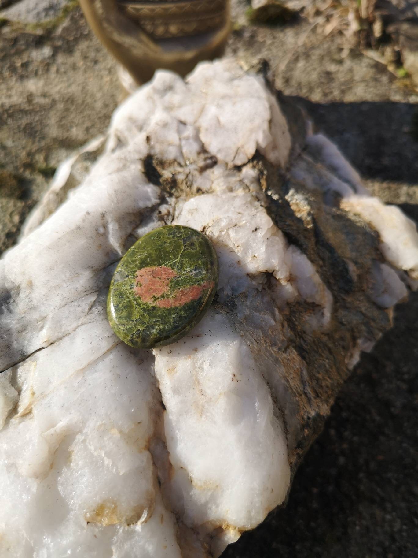 Unakite, Pierre Plate, Cabochon, Cabochon Pour Création, Création de Bijoux, Naturelle.