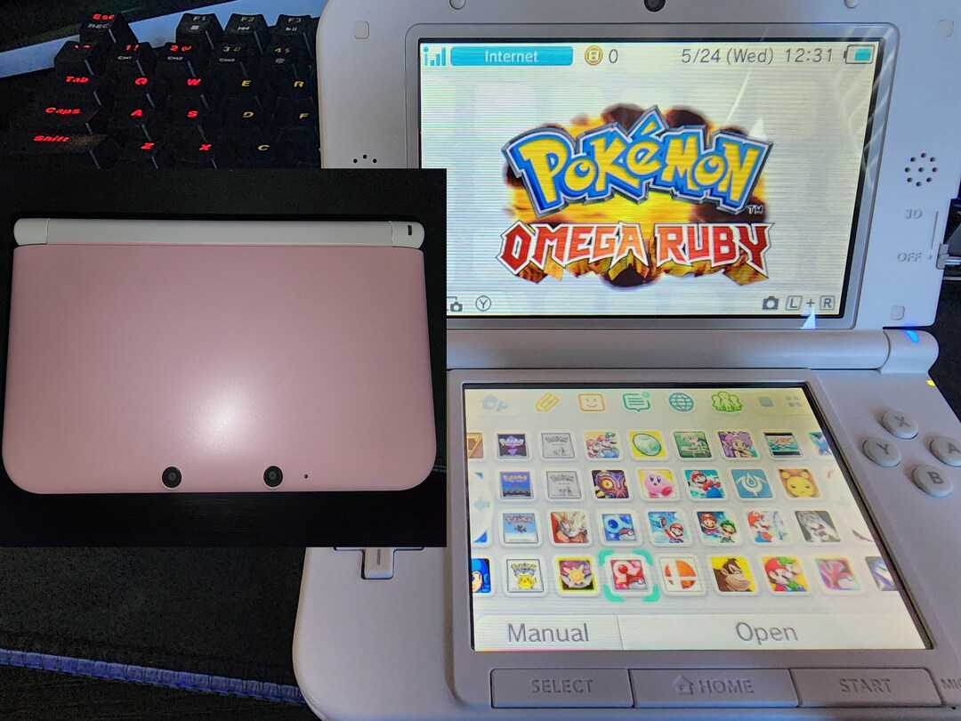 Nintendo 3DS XL Pink/white Bundle english japanese Import Etsy