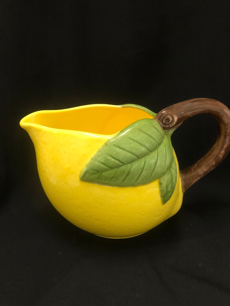 Vintage Ceramic Lemon Pitcher 1970s Etsy