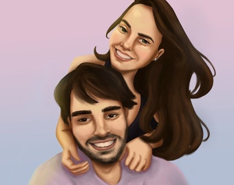 Couple Portrait, Custom Couple Portrait, Digital Drawing