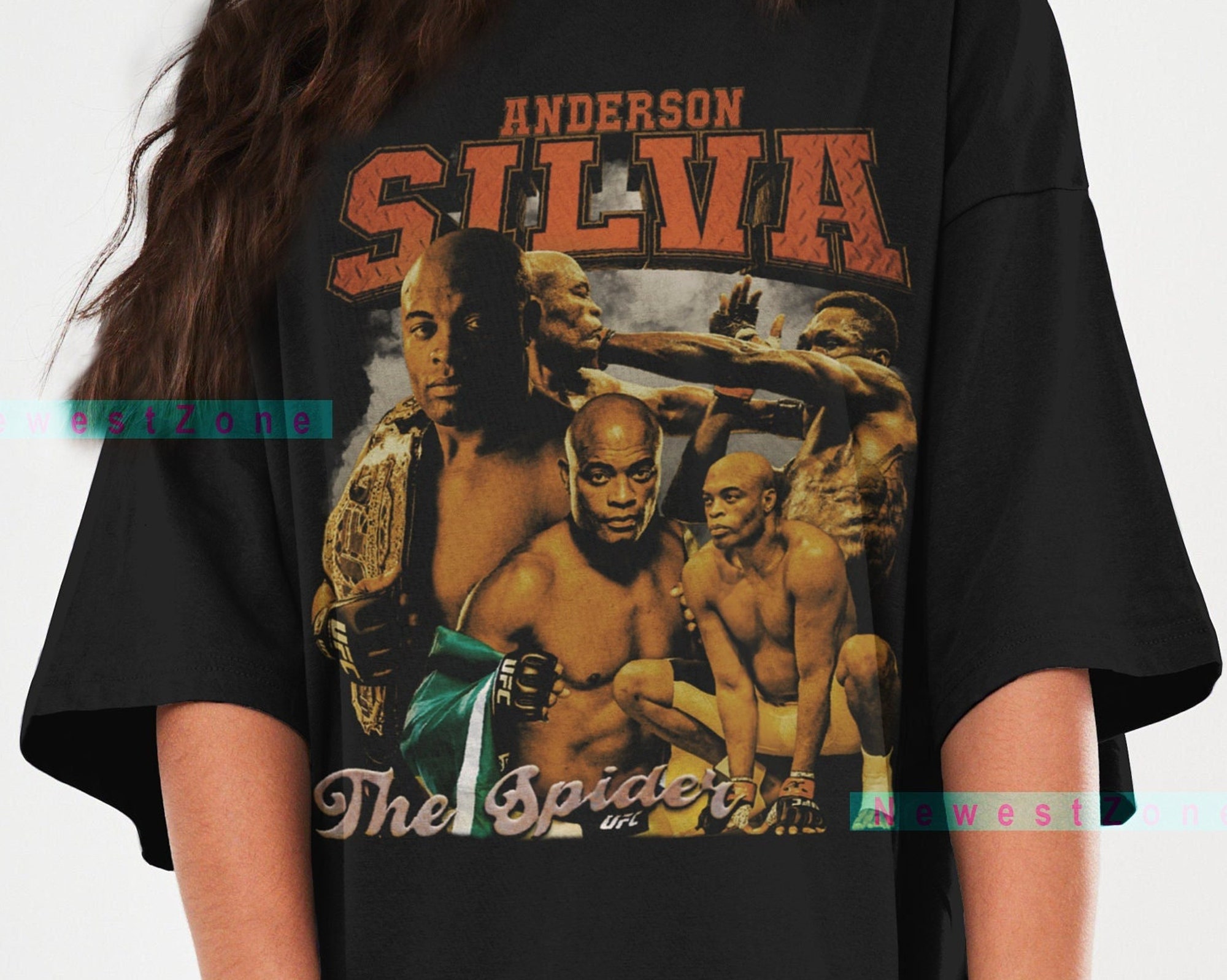 Discover Anderson 'The Spider' Silva T-Shirt Fighter Sport T Shirt Jiu Jitsu 90s Retro Shirt Champions Fans Tee Vintage Graphic Tshirt