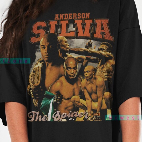 Anderson 'The Spider' Silva T-Shirt Fighter Sport T Shirt Jiu Jitsu 90s Retro Shirt Champions Fans Tee Vintage Graphic Tshirt
