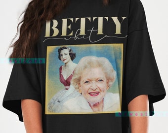 Betty Camisa Blanca Actriz Fans del cine Homenaje Camiseta Pionero de la televisión Sudadera Americana 90s Sudadera Vintage Bootleg Gráfica Tee Hoodie NZ43