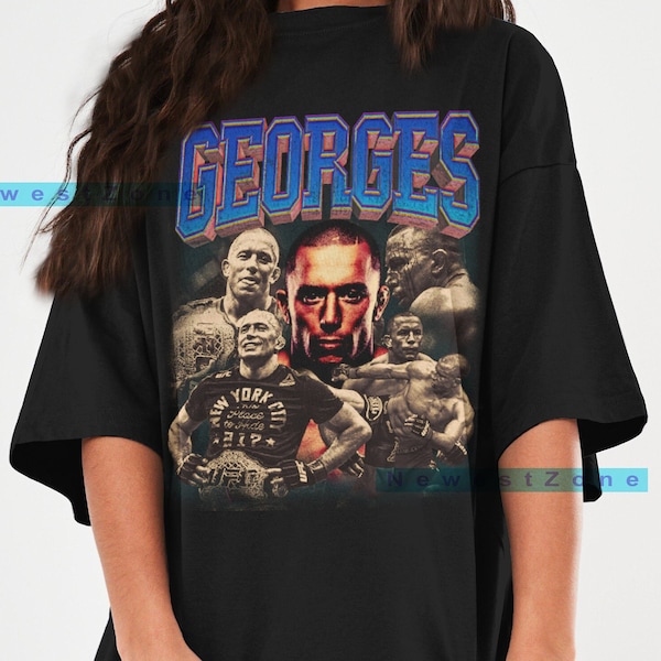 Graphic Tee Georges St-Pierre Two-Division Champions Fighter Canada Actor Fans Wear Movie T-Shirt Sweatshirt Vintage Bootleg Jiu Jitsu NZ5