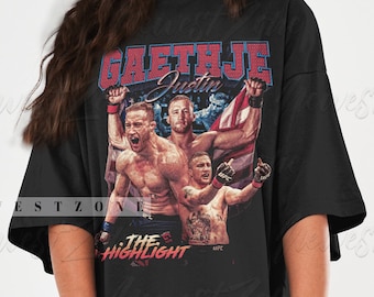 Justin Gaethje Vintage Shirt American Fighter Tshirt Jiu Jitsu Retro Champions Fans Sweatshirt Limited Classic Graphic Tee Sport Gift NZ224