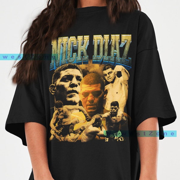 Nick Diaz T-Shirt Fighter American professional Shirt Sweatshirt Vintage Graphic Tee Jiu Jitsu 90s Retro Championship Fans Hoddie Nate NZ13