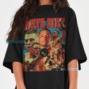 Nate Diaz T-Shirt fighter Team T Shirt, jiu jitsu 90s retro shirt Champions fans tee, Vtg - Sweatshirt, Vintage Graphic Tee Sport Shirt NZ63