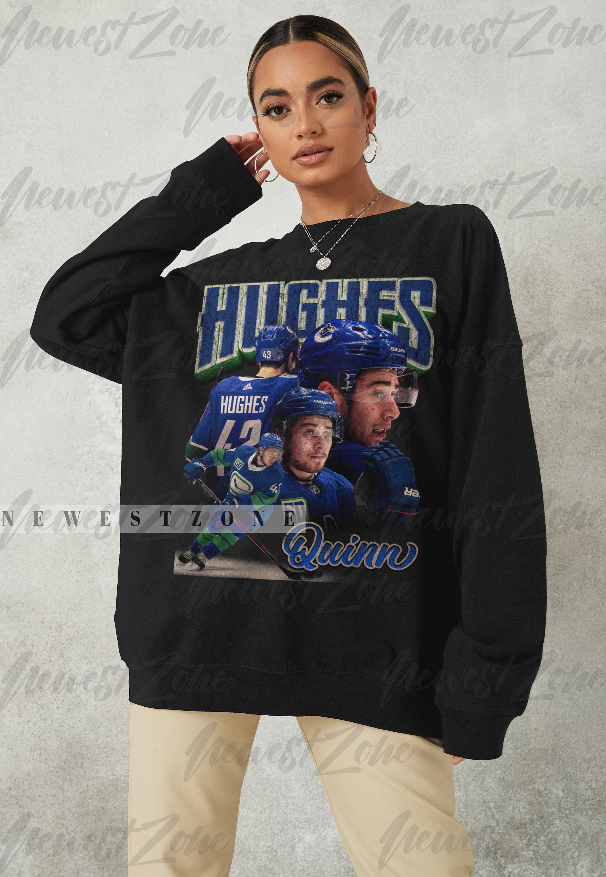 Quinn Hughes Tee American Professional Hockey T-Shirt - AliExpress