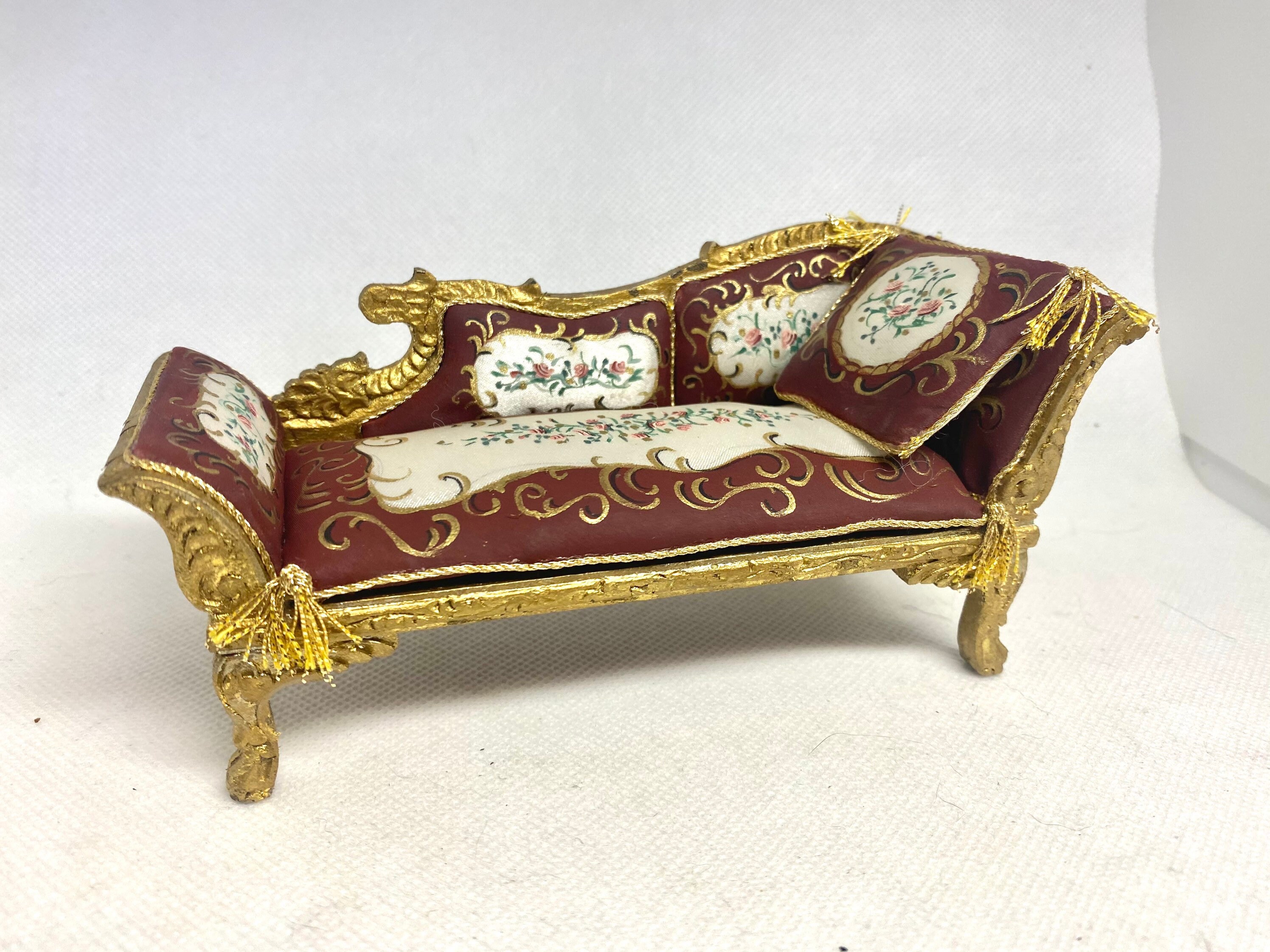 Elegant Vintage Artisan Sara Heritage Dollhouse Chaise Lounge Etsy