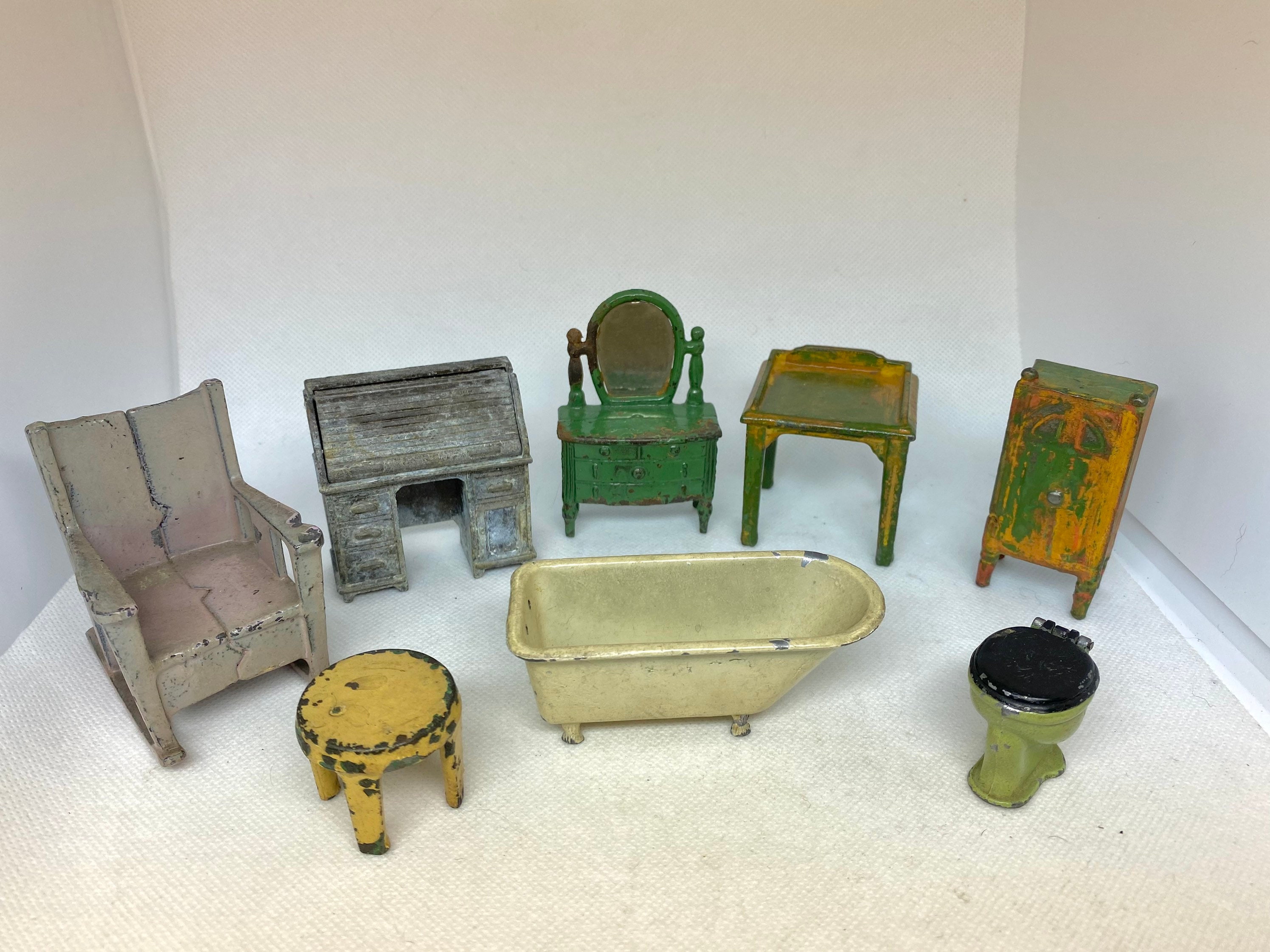 Fabulous Collection of Antique Metal Dollhouse Furniture Etsy