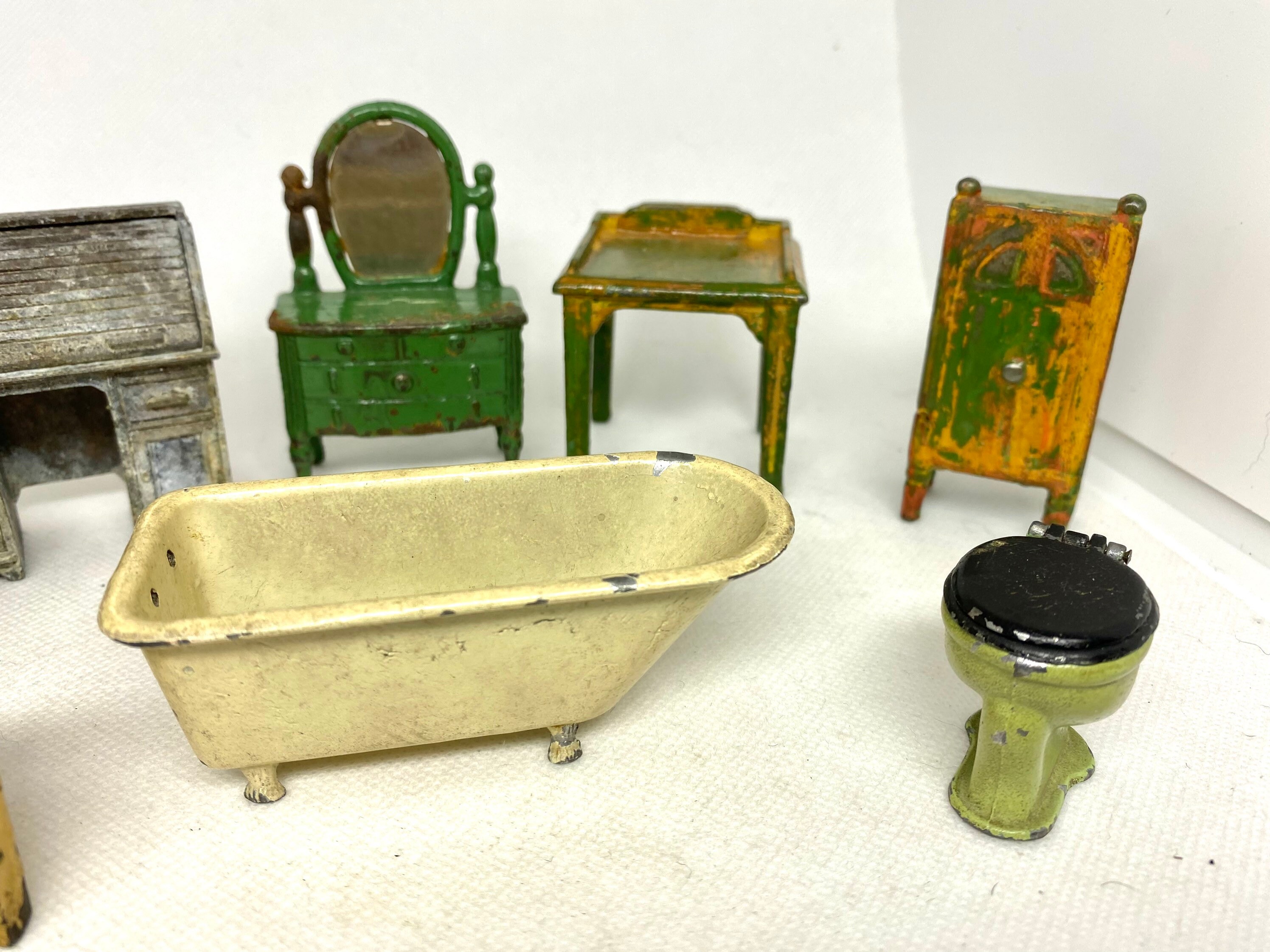 Fabulous Collection of Antique Metal Dollhouse Furniture Etsy