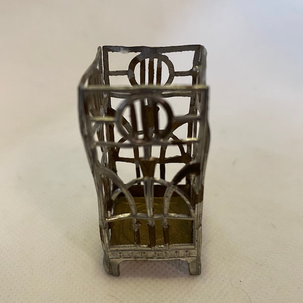 Antique Gerlach Art Deco Soft Metal Dollhouse Umbrella Stand, 1:12 Scale