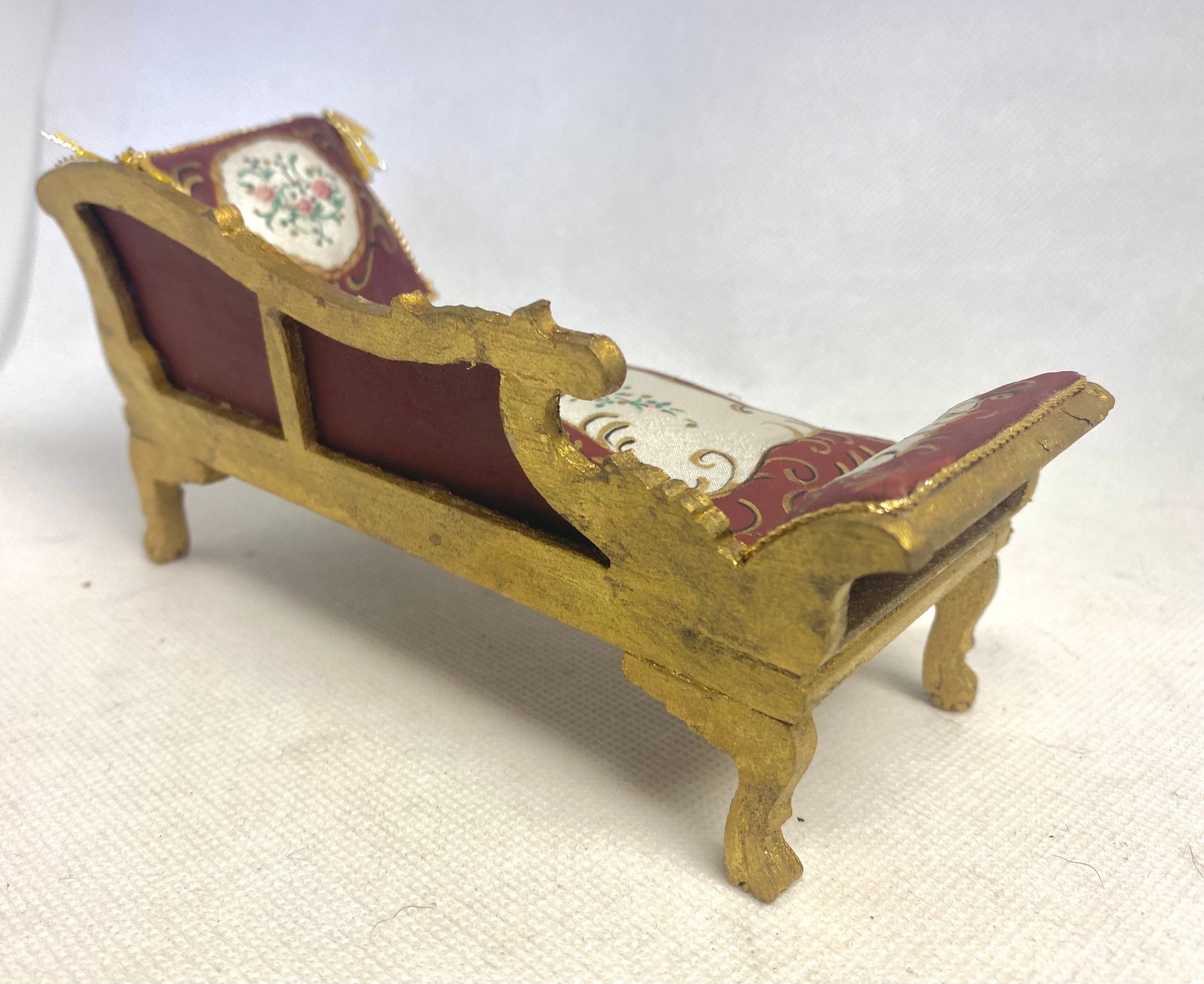 Elegant Vintage Artisan Sara Heritage Dollhouse Chaise Lounge Etsy