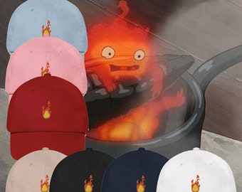Calcifer Inspired Embroidered Hat Cap
