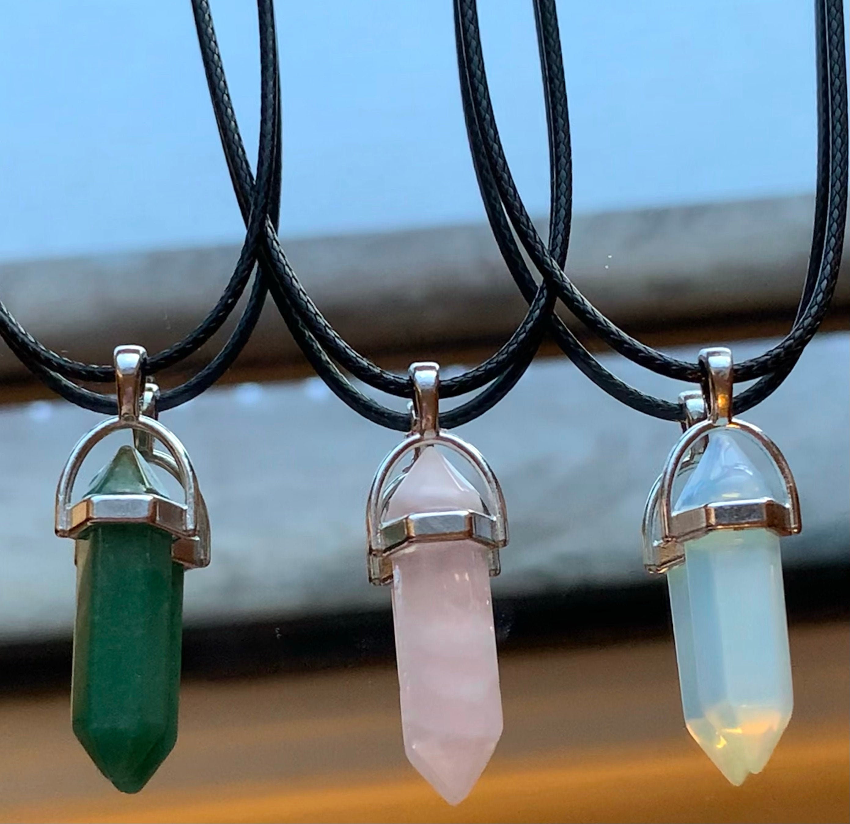 Real crystal pendant necklaces Etsy.de