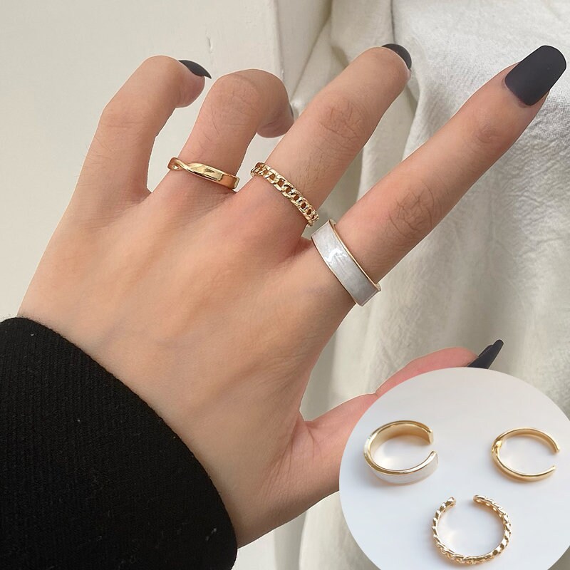 Fashion Jewelry Rings Set Hot Selling Metal Alloy Hollow Round Etsy