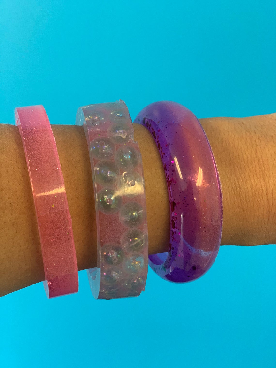 Custom made epoxy resin bracelets Etsy