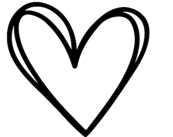 Doodle Heart Svg, rysowane ręcznie serce Svg, Svg, png, dxf na koszulki, Walentynki Svg, Serce Svg, Cricut Svg