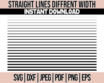 20 Straight Lines in Different Strokes SVG, Straight Line Strokes SVG, Straight Lines SVG, Straight Lines in Different Thickness, Lines Svg