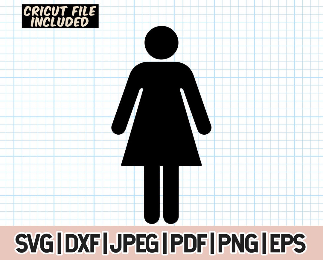 Female Bathroom Sign Icon, Woman Ladies Girls Restroom Icon, Womens ...