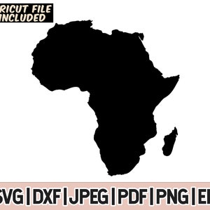 Contorno dell'Africa in formato Svg e Png, mappa dell'Africa in formato Svg, vettore dell'Africa, clipart della mappa dell'Africa