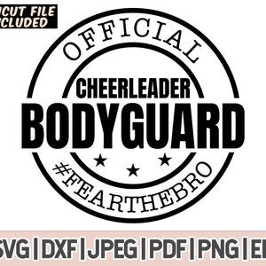 Guarda-costas de líderes de torcida Svg e Png, Cheer Brother svg, Guarda-costas oficial de líder de torcida, Fearthebro