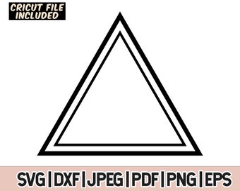 Triangle Double Frame Svg And Png, Triangle Monogram Vector Files, Triangle Basic Shapes SVG Files, Triangle Clipart, Polygon Cut Files