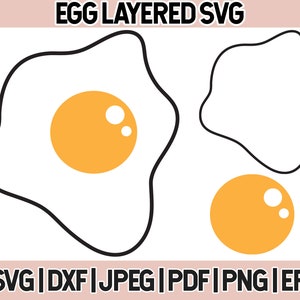 Fried Egg Layered Svg Instant Download