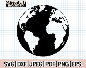 Earth SVG, Globe SVG Bundle ,Planet Svg,Globe SVG Cut Files for Cricut , Globe Silhouette , World Globe Svg File , Planet Svg