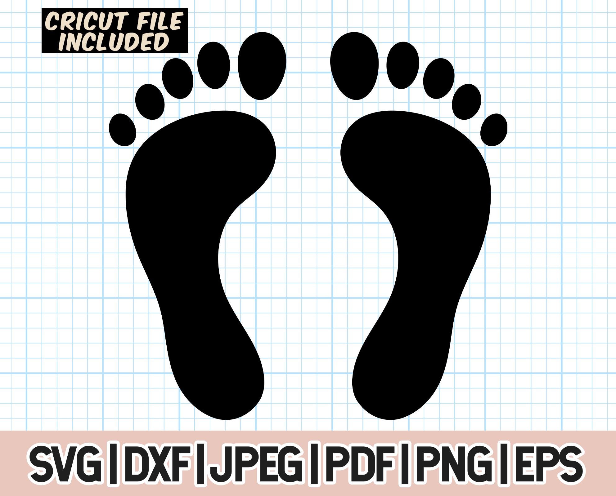 Impression de pied SVG, SVG de pieds, Silhouette de pieds, pied PNG, pas de pied, pieds nus, pieds adultes, téléchargement numérique