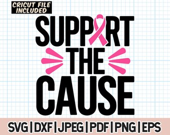 Support The Cause Png,Breast Cancer PNG, Ribbon Digital Download, Breast Cancer Awareness