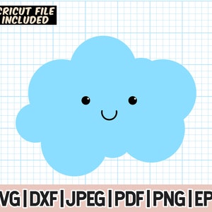 Happy Cloud SVG, Cute Cloud PNG, Layered Cloud svg