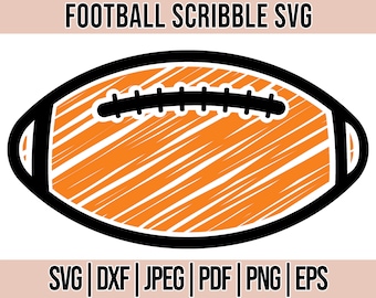 Football svg, Football scribble png, scribble Football Silhouette, Football Cut Files, American Football, SVG, EPS, DXF, Instant Download