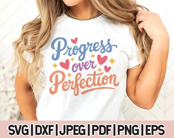 Progress Over Perfection Teacher Png, Happy First Day Of School, Back To School Png , Funny Teacher svg,