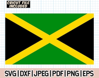 Bandiera Giamaica PNG, Bandiera Giamaica SVG Colori originali, Bandiera caraibica