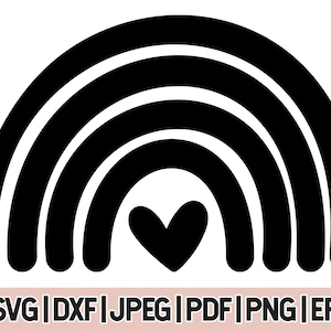 Boho Rainbow Svg, Hand drawn rainbow, clipart, PNG dxf eps