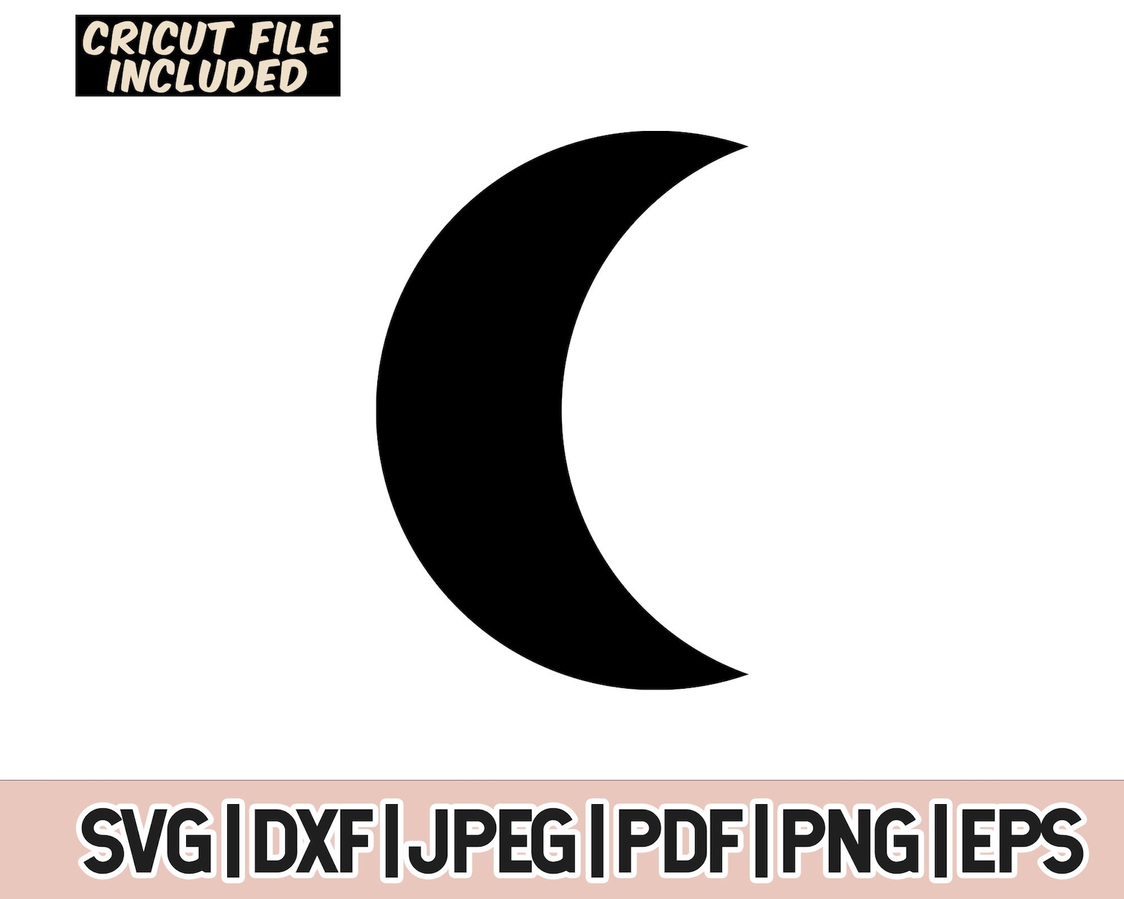 Split Moon Svg Crescent Moon SVG, Moon SVG, Cut File, Half Moon Shape, Instant ...